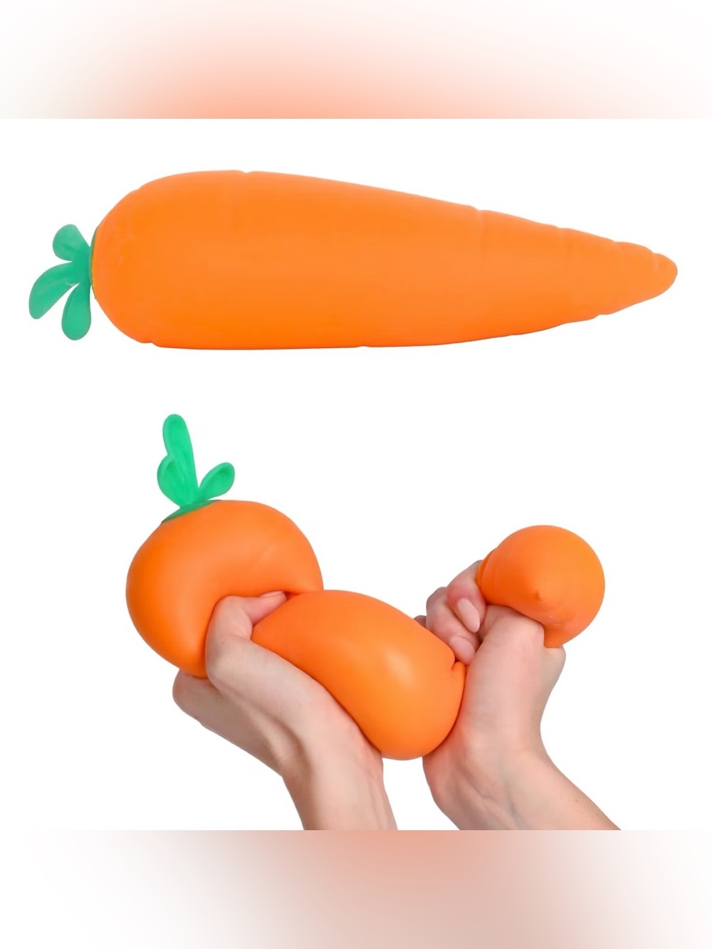 Sunny Days Squeezy Orange Carrot Squishy Fidget Toy